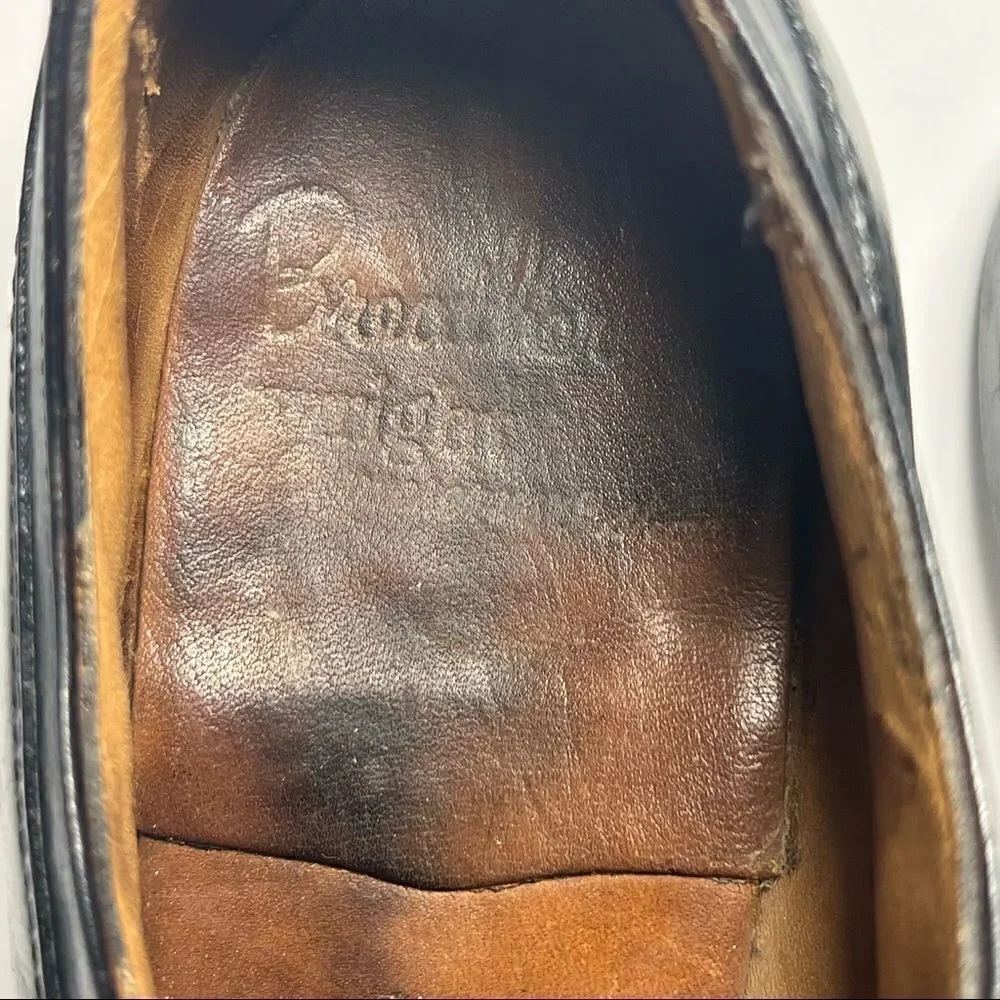 Breather Wright Derby Apron Toe Leather Black Dress Shoes Mens 10B‎